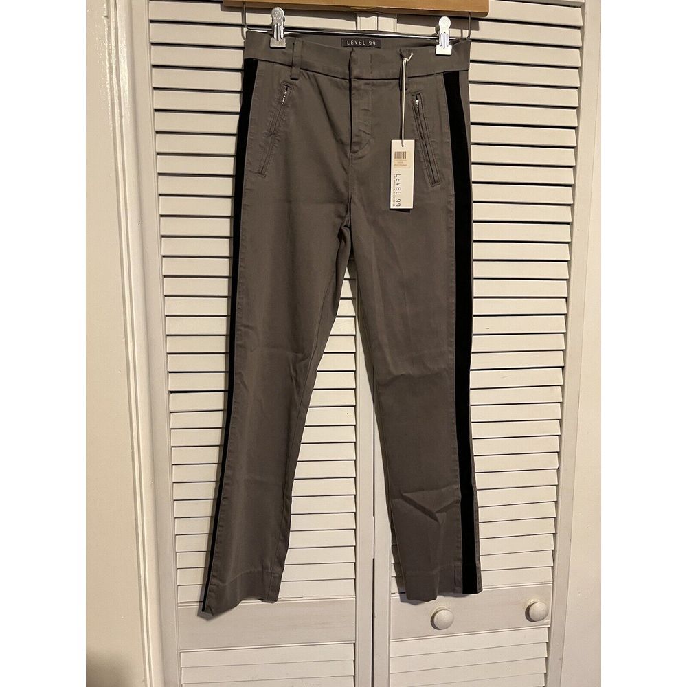 LEVEL 99 Women's Size 24 Pants Khakis NEW $149 Ankle Mid Rise Stretch Skinny